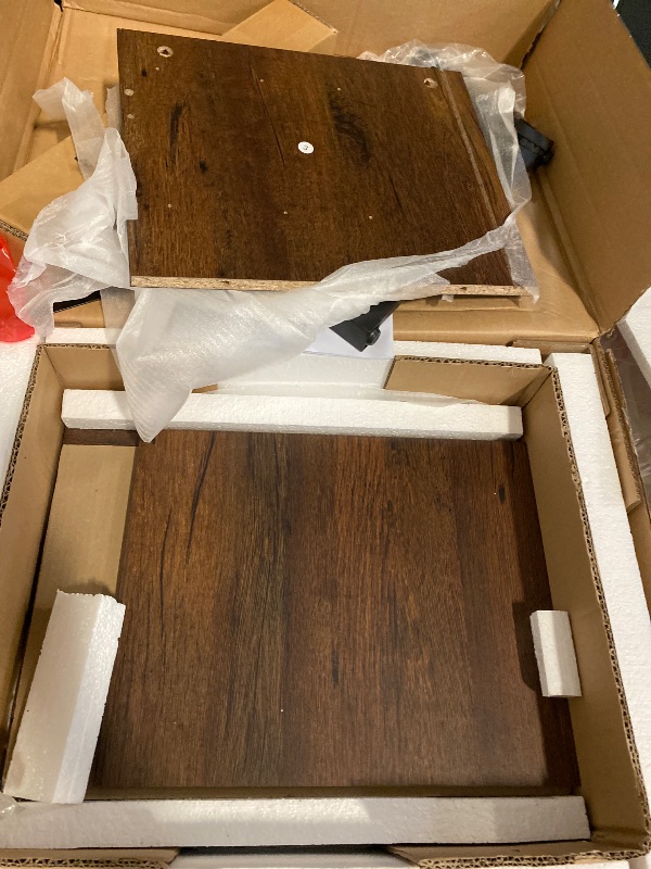 Photo 1 of Modern End Table with 2 Drawers, Sofa Side Table with Storage for Small Spaces, Wooden Nightstand Bedside Table for Living Room, Bedroom, Almond