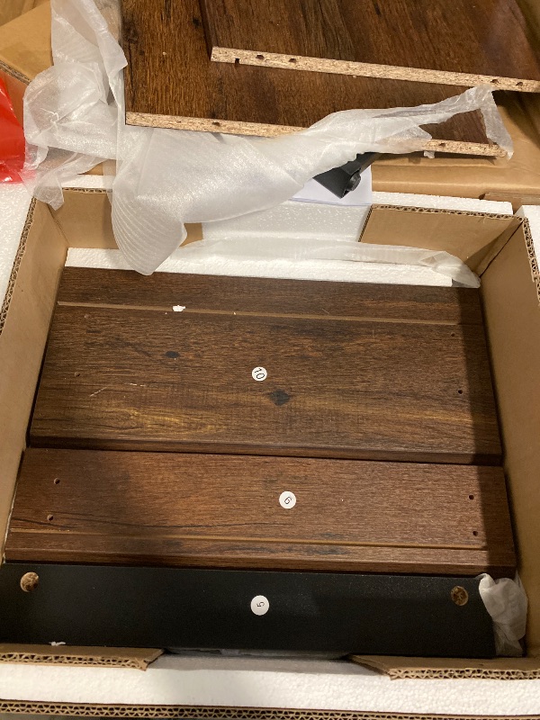 Photo 1 of Modern End Table with 2 Drawers, Sofa Side Table with Storage for Small Spaces, Wooden Nightstand Bedside Table for Living Room, Bedroom, Almond
