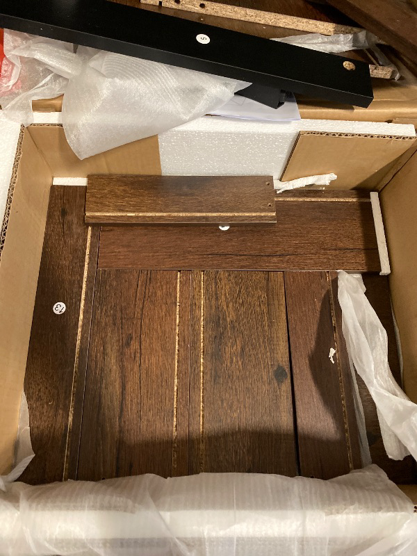 Photo 1 of Modern End Table with 2 Drawers, Sofa Side Table with Storage for Small Spaces, Wooden Nightstand Bedside Table for Living Room, Bedroom, Almond