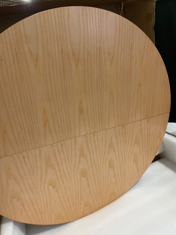 Photo 1 of Box 1/2  39" x 39" x 8 1/2" Round Extendable Dining Room Table For 4 People Kitchen Living Room ***Table TOP ONLY*