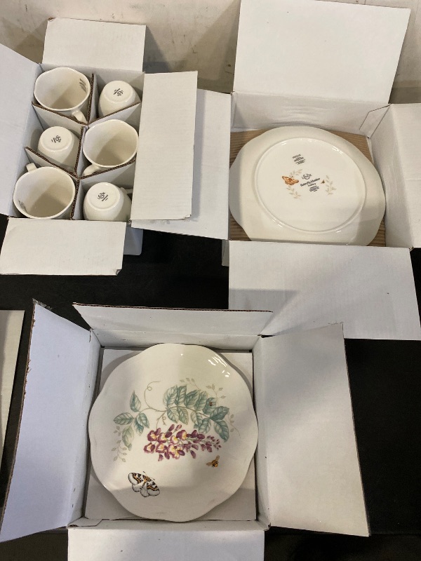 Photo 1 of Includes 9/18 Pieces | Butterfly Meadow Porcelain 18-Piece Dinnerware Set for 6 | ceramic, dishwasher safe, microwave safe | plates and bowls sets for kitchen and dining | 10.75 inch plate