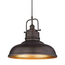 Photo 1 of 17.7 Inch Farmhouse Pendant Light for Kitchen Island, Large Ceiling Hanging Light with Metal Dome Shade, Oil Rubbed Bronze Finish, 016-1M ORB
