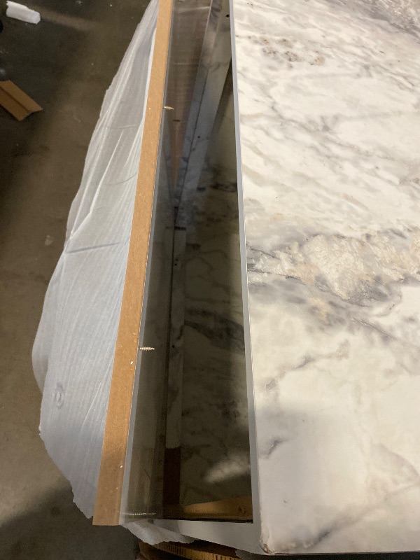 View 4 of Marble Coffee Table, 90 x 90 x 35 cm, 100% MDF, 18 mm Thick, Stylish Addition to Modern Living Rooms and Rooms