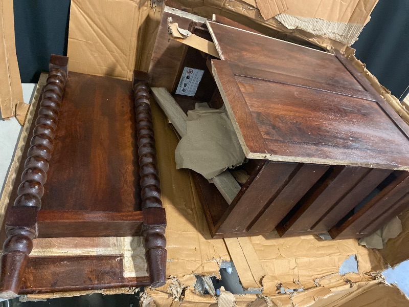 Photo 1 of Damaged + Used |3-Drawer Solid Wood Bedside Cabinet Brown
