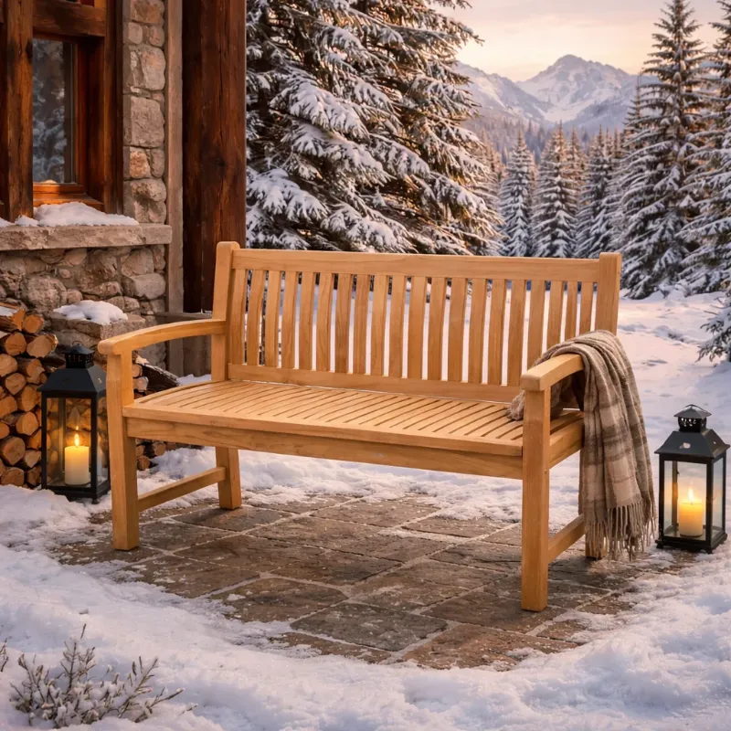 Photo 1 of Missing under bench trim + Back piece + Hardware | Teak Wood El Mar Outdoor Bench, 4 Foot