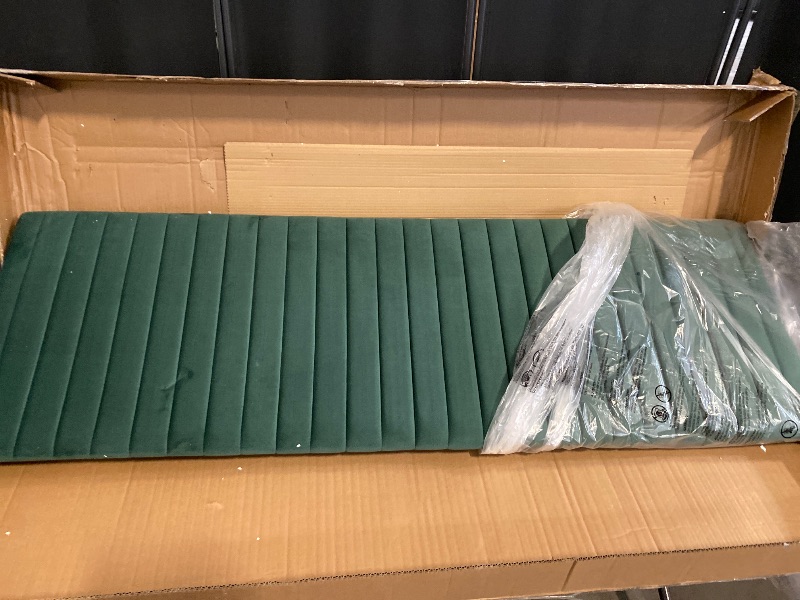 Photo 1 of Green Velvet Upholstered Bed Twin size