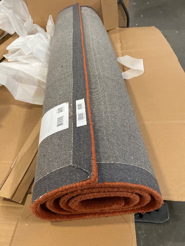 Photo 1 of 5 ft. x 7 ft. 6 in. Brook Hand Made Rectangle Area Rug, Rust & Beige