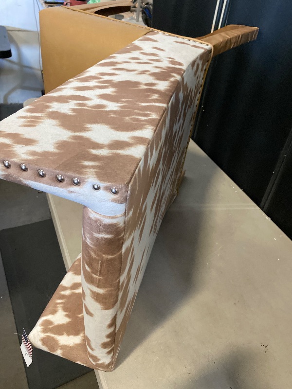 Photo 1 of One leg Broken | 20'' H Faux Leather Upholstered Parsons Chair Natural Beige/White
