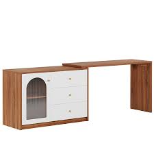 Photo 1 of L-Shaped Computer Desk, Corner Office Desk with Reversible Storage Cabinet