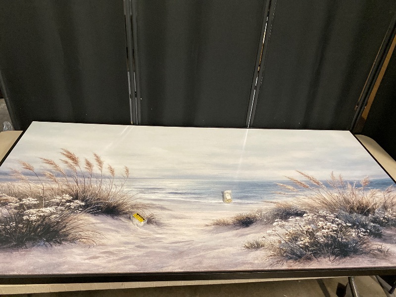 View 2 of Beach Path with Dunes and Sea Oats Coastal Landscape Wall Decor Extra Large Pictures Framed Canvas Print Wall Art
