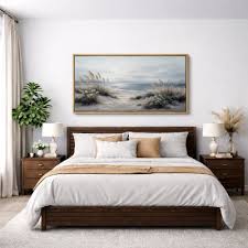 Photo 1 of Beach Path with Dunes and Sea Oats Coastal Landscape Wall Decor Extra Large Pictures Framed Canvas Print Wall Art