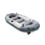 Photo 1 of Dirty + Used | Intex Mariner Inflatable Boat Series: Includes Deluxe Boat Oars and High-Output Pump – SuperTough PVC – Wear-Resistant Keel – Removable Fishing Rod Holders – Heavy Duty Grab Handle