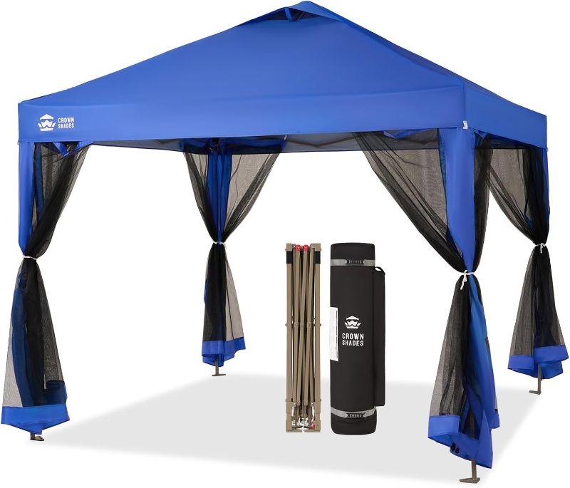Photo 1 of NEW | CROWN SHADES Gazebo 10x10 Pop Up Canopy with Mosquito Netting, Blue