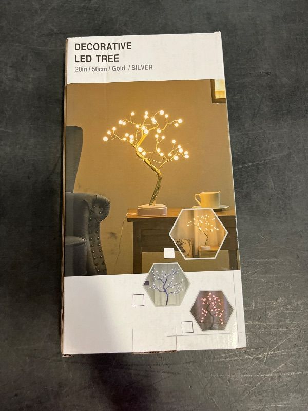 Photo 1 of 108 LED Tabletop Bonsai Tree Light, 8 Modes 20’’ Warm White Artificial Fairy Light, Battery/USB Operated Twinkling Tree Lamp for Christmas Wedding Home Decoration