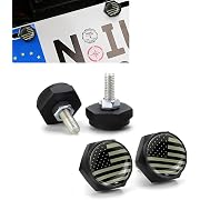 Photo 1 of Downhill 4 PCS License Plate Screws, American Flag License Plate Screws Fastener Kit, Universal Anti-Theft Fastening Licenses Plate Bolts, for Motorcycles, Cars, Trucks (Black)