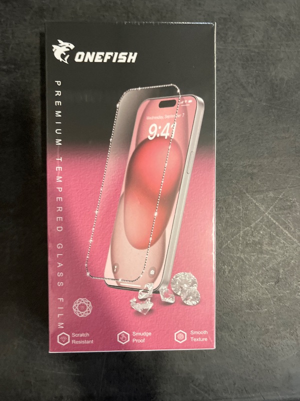 Photo 1 of OneFish Women Fashion Privacy Screen Protector for iPhone 13 Pro Max [6.7 inch]+ Camera Lens Protector, Sparkling Diamond Bling Edge 9H Tempered High-Definition Glass