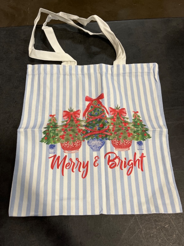 Photo 1 of Chinoiserie Christmas Tree Canvas Tote Bag