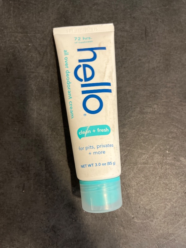 Photo 1 of hello Clean & Fresh All Over Whole Body Deodorant Cream for Women and Men, Aluminum Free, Safe for Sensitive Skin, Pits, Privates, 3 ounces