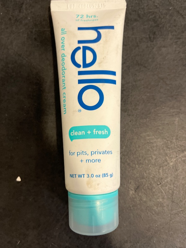 Photo 1 of hello Clean & Fresh All Over Whole Body Deodorant Cream for Women and Men, Aluminum Free, Safe for Sensitive Skin, Pits, Privates, 3 ounces