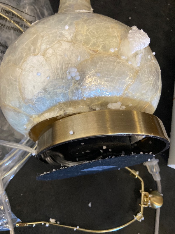 View 3 of 28'' Luxury Mother of Pearl Table Lamp 4-Way Rotary Switch 2-Light (Top Main + Night Light) Coasta