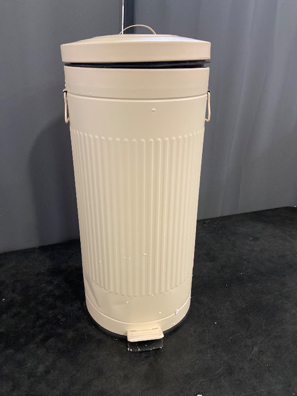 Photo 1 of happimess Theo 2-Piece Step Trash Can Soft-Close, Limestone Beige