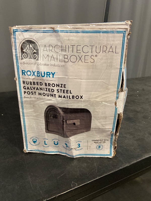 Photo 1 of Architectural Mailboxes Roxbury Post Mount Mailbox, Rubbed Bronze, Large