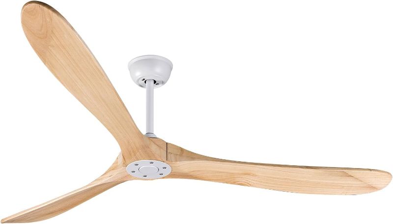 Photo 1 of 60" Living Room Ceiling Fan With Remote Control, Energy Efficient Quiet DC Motor, 3 Wood Blades, Outdoor Ceiling Fans For Patios With Reversible Blades