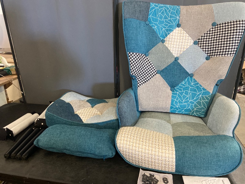Photo 1 of Kohlson Tufted Quilted Wingback Chair and Ottoman