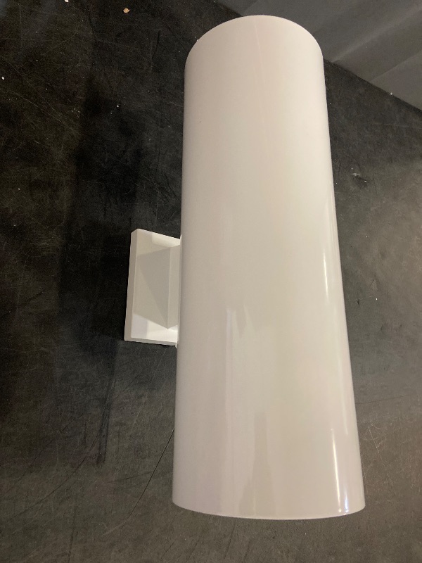 Photo 1 of Progress Lighting 6-Inch Cylinder Outdoor Wall Sconce, 2-Light Modern Wall Mount Up and Down Lights, Interior and Exterior Lighting for Home or Porch, Aluminum Construction, White 