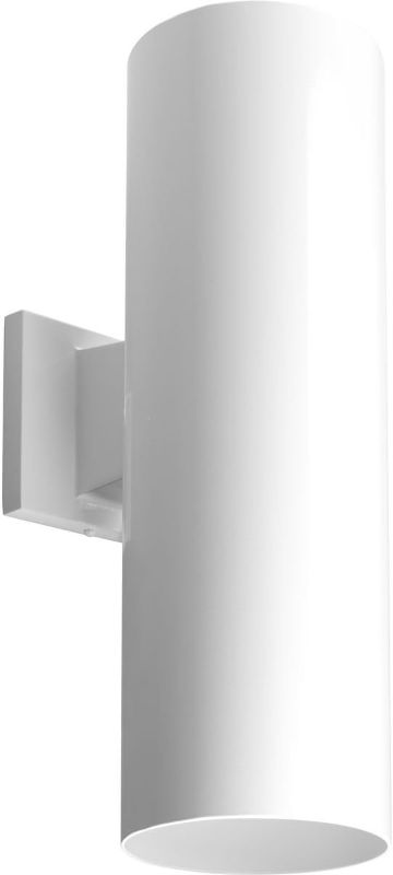 Photo 1 of Progress Lighting 6-Inch Cylinder Outdoor Wall Sconce, 2-Light Modern Wall Mount Up and Down Lights, Interior and Exterior Lighting for Home or Porch, Aluminum Construction, White