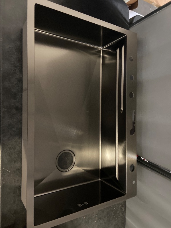 Photo 1 of Drop-in Single Bowl Stainless Steel Kitchen Sink with Pull-out Faucet 905x635x275mm