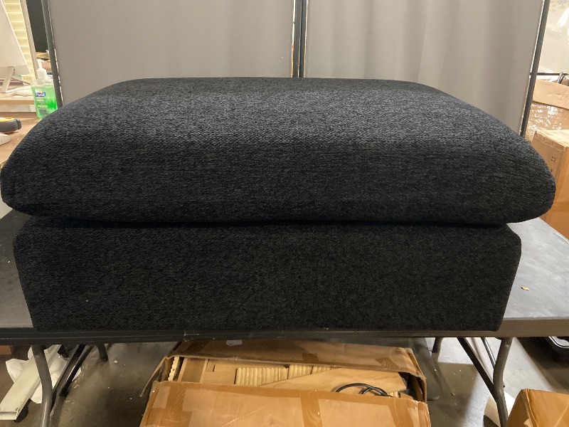 Photo 1 of Modern Ottoman Module for Living Room, Cushion Covers Removable, Minimalist Comfy Breathable Footstool,Black 17x40