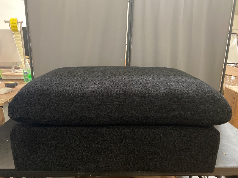 Photo 1 of Modern Ottoman Module for Living Room, Cushion Covers Removable, Minimalist Comfy Breathable Footstool,Black 17x40