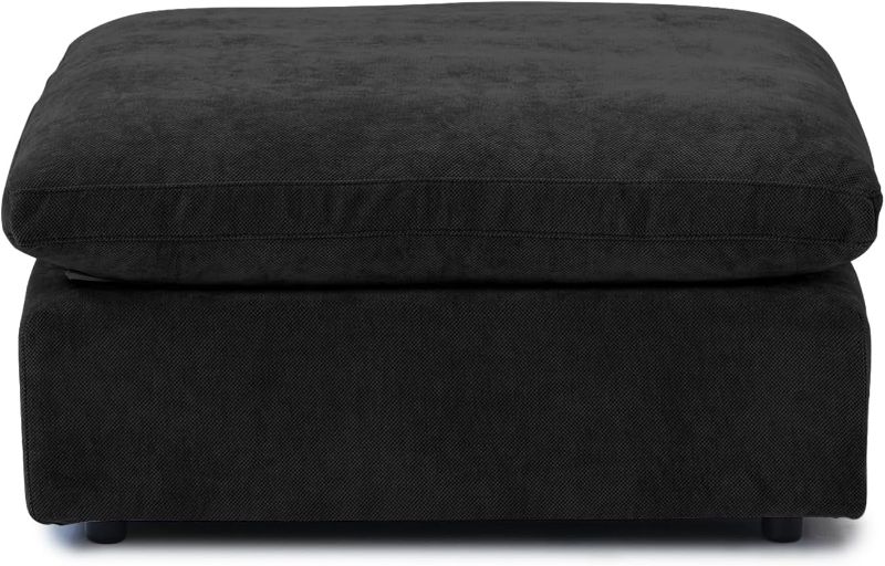 Photo 1 of Modern Ottoman Module for Living Room, Cushion Covers Removable, Minimalist Comfy Breathable Footstool,Black 17x40