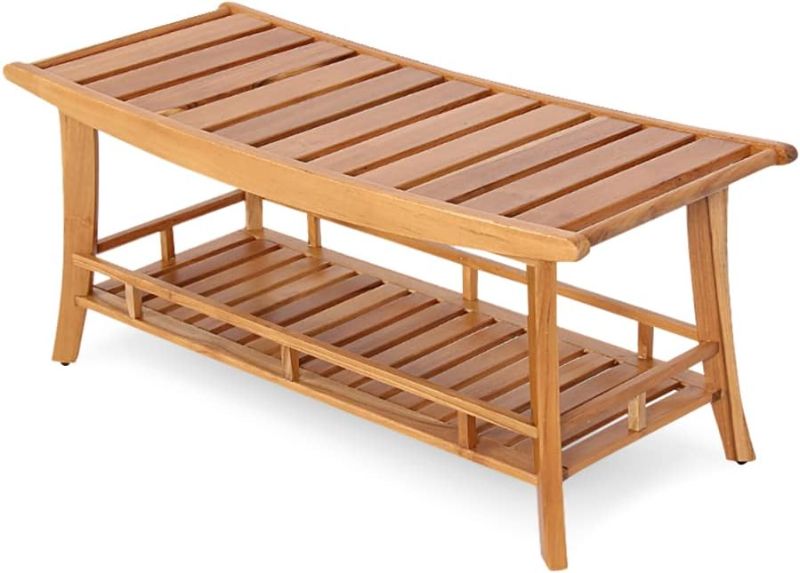 Photo 1 of Cambridge Casual Teak Wood Estate, Large Shower Bench/Natural Brown
