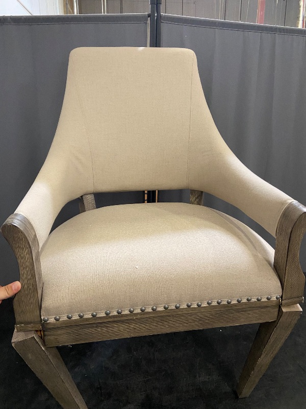 View 2 of Liberty Furniture Westfield Upholstered Arm Chair Traditional Dining Room Chair - Havana Brown Oak Wood