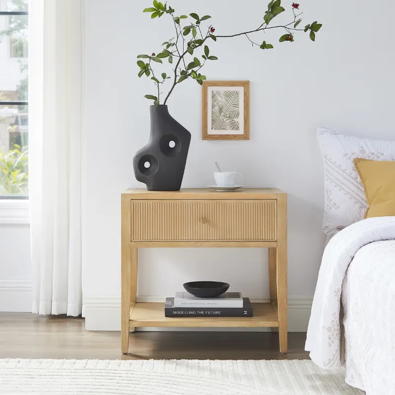 Photo 1 of Flores Natural 1-Drawer Nightstand 2 pair 31" x 24" 