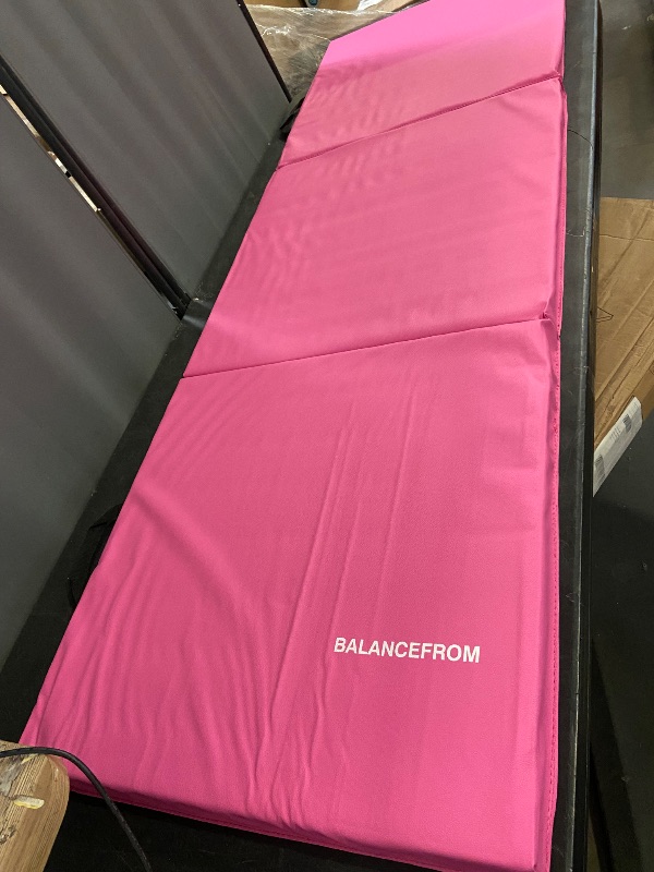 Photo 1 of BalanceFrom 6x2 Feet 3-Panel Folding Gymnastics Mat – 2-Inch Thick Pad with Vinyl Surface and Carrying Handles for Tumbling, Yoga, Pilates, Home Workouts, and Martial Arts