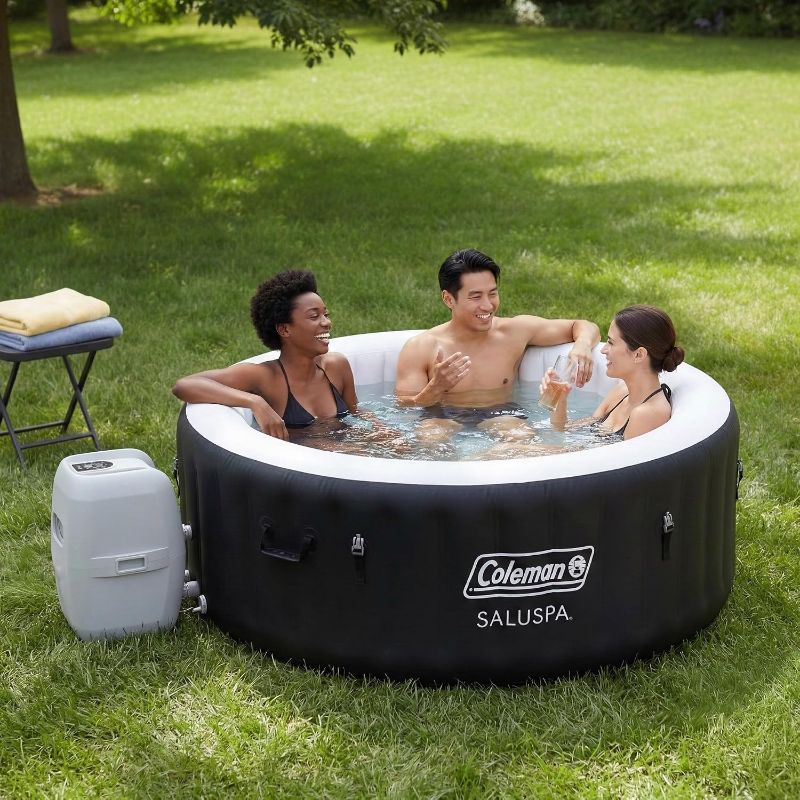 Photo 1 of Coleman SaluSpa Miami Energy-Efficient AirJet 2-4 Person Inflatable Hot Tub | Smart Portable Outdoor Spa, Built-in EnergySense Insulation, Freeze Shield Technology, 120 Soothing Jets, 71" x 26"