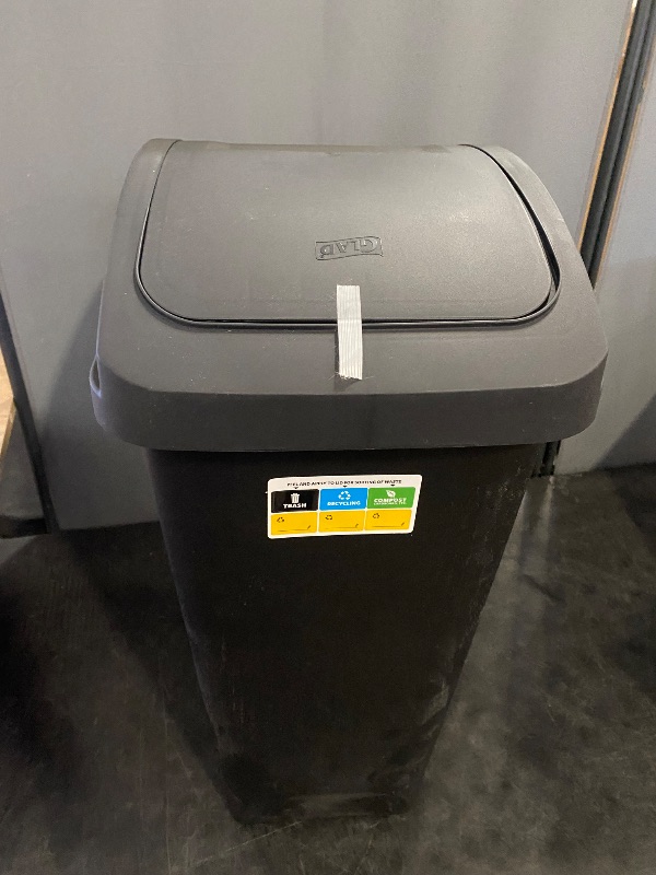 Photo 1 of Glad Trash Can with Clorox Odor Protection | Linkable, 12 Gallon, Black