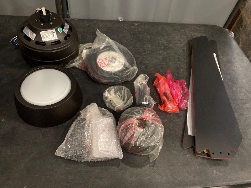 Photo 1 of Honeywell Ceiling Fans Eamon Modern 52 Inch Ceiling Fan with Light, Remote Control Fan, LED Indoor Fan with 3 Blades, Brown Maple and Black Blade Finish Options, Bronze
