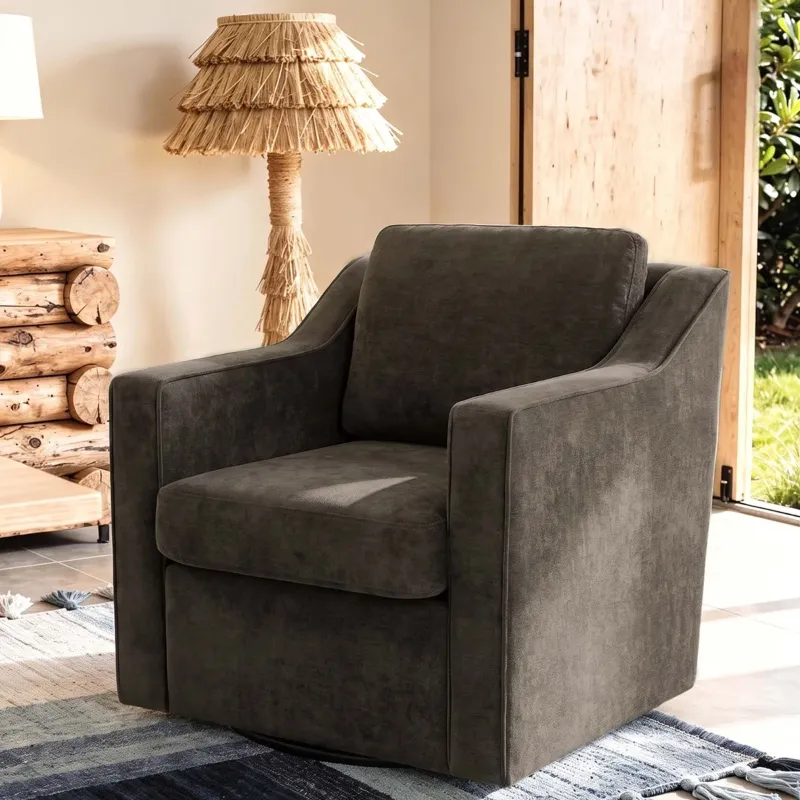 Photo 1 of Bronnen Upholstered Swivel Accent Chair with Removable Back and Seat Cushions