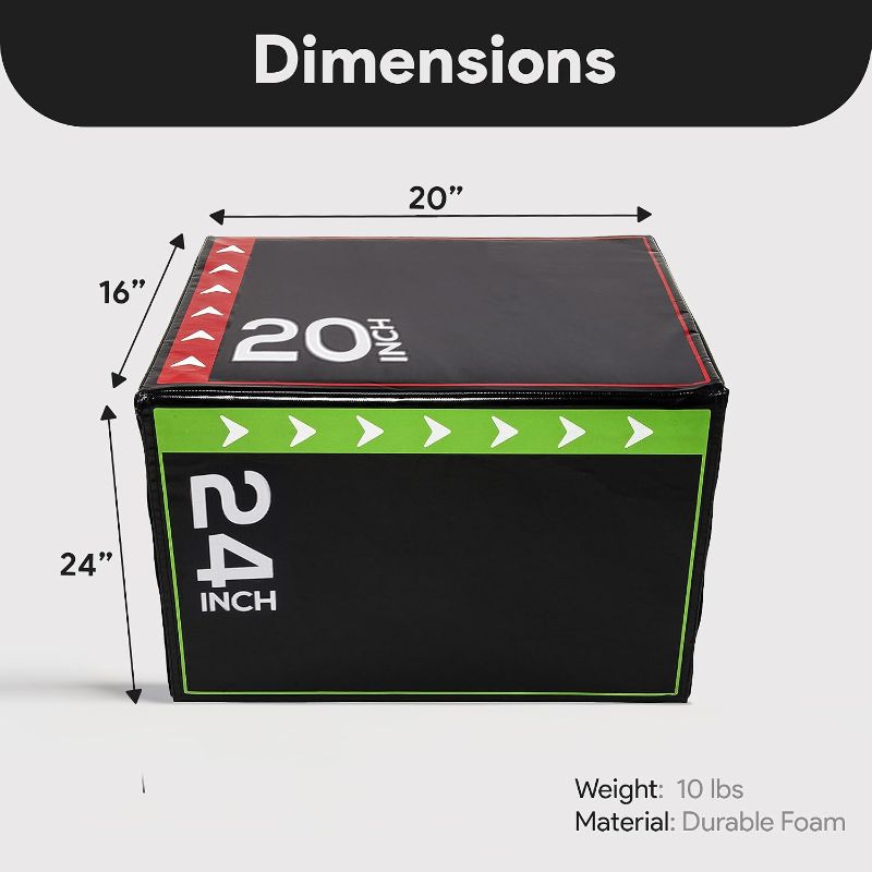 Photo 1 of BalanceFrom 3-in-1 Foam Plyometric Jump Box for Home Gym with Multiple Height Options – Versatile Plyo with Non-Slip Surface for Strength, HIIT, Step-Ups, and Agility Training