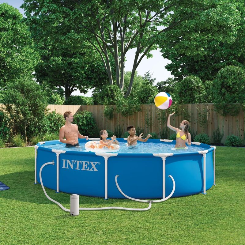 Photo 1 of Intex Metal Frame 12ft x 30in Round Above Ground Swimming Pool Set w/Pump