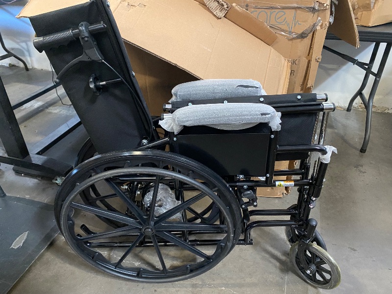Photo 1 of 
Medline Reclining Wheelchair, Desk-Length Arms and Elevating Leg Rests, 20" x 18" Seat (W x D)