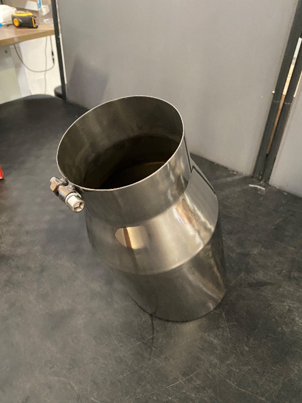 Photo 1 of 2.5 inch exhaust tip, 2.5" Inlet 6.00" Outlet 12.00" Overall Length, 304 Stainless Steel Chrome Plated Exhaust Tip
