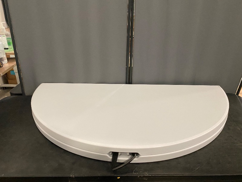 Photo 1 of Circular Round Foldable Table with Built in Handle & Steel Legs | Heavy Duty Portable | Perfect for Party, Dining, Wedding, Events, Picnic Indoor, Outdoor, Camping, Utility