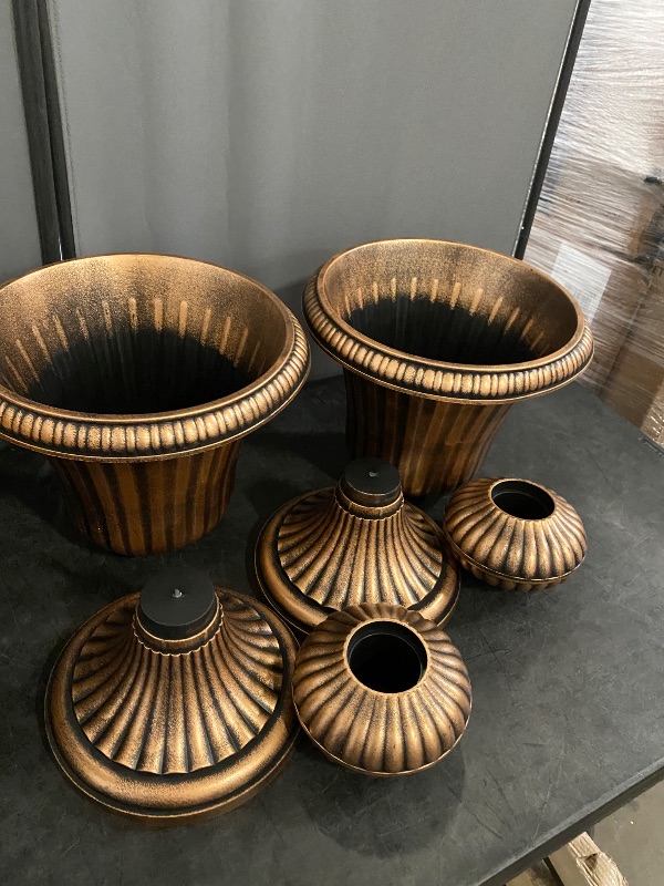 Photo 1 of Athena Collection 20" Tall Urn Planters for Outdoor Plants, 2 Pack