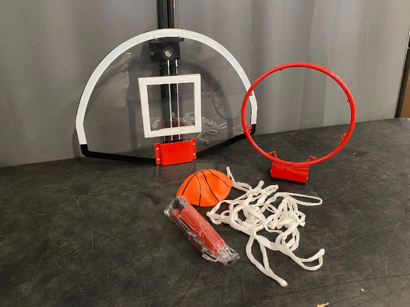 Photo 1 of 17.7 Inch Mini Over-The-Door Basketball Hoop for Indoor and Outdoor Small Door Hanging Room Basketball Hoop with Ball for Garage/Bedroom/Office (Oval)
