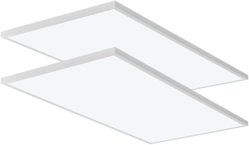 Photo 1 of Lithonia Lighting CPANL 2x4 LED Flat Panel Light, 2 ft. by 4 ft. LED Light Panel, Ceiling Lighting Fixture, 3500K/4000K/5000K Switchable CCT, Includes Direct Ceiling Mount Bracket (2-Pack)